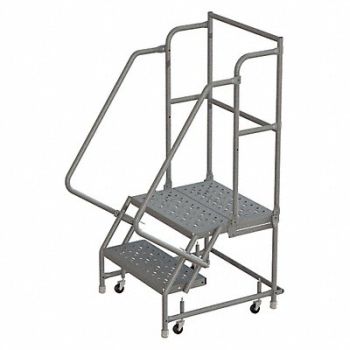 TRI-ARC Rolling Ladder 2 Step Steel Perforated, 25NW23