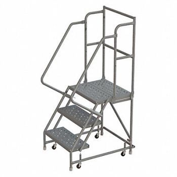 TRI-ARC Rolling Ladder 3 Step Steel Perforated, 25NW35