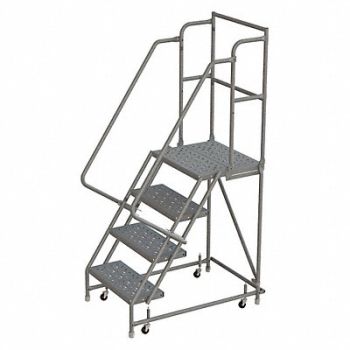 TRI-ARC Rolling Ladder 4 Step Steel Perforated, 25NW47