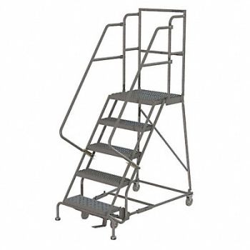 TRI-ARC Rolling Ladder 5 Step Steel Serrated, 25NW55