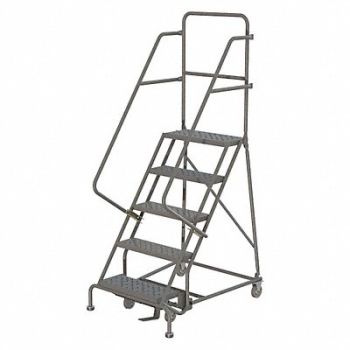 TRI-ARC Rolling Ladder 5 Step Steel Perforated, 25NW51