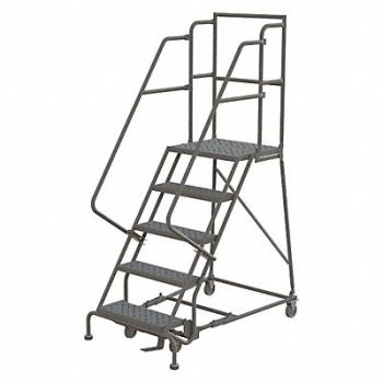 TRI-ARC Rolling Ladder 5 Step Steel Perforated, 25NW58