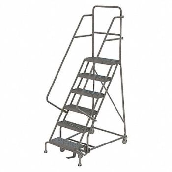 TRI-ARC Rolling Ladder 6 Step Steel Serrated, 25NW60