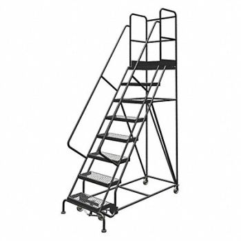 TRI-ARC Rolling Ladder 8 Step Steel Serrated, 25NW76