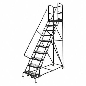 TRI-ARC Rolling Ladder 10 Step Steel Serrated, 25NW80
