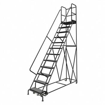 TRI-ARC Rolling Ladder 12 Step Steel Perforated, 25NW85