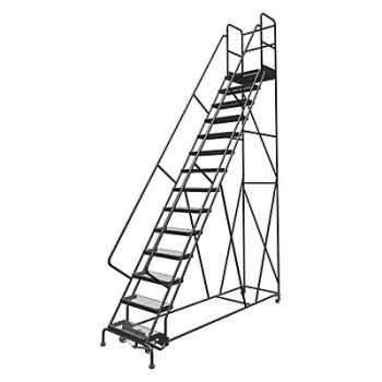 TRI-ARC Rolling Ladder 14 Step Steel Serrated, 25NW88
