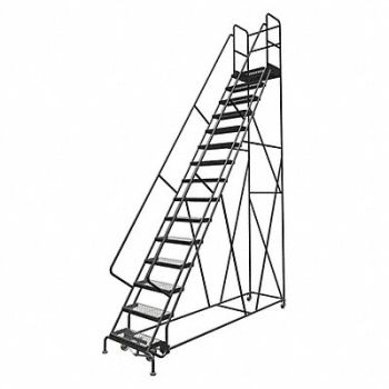 TRI-ARC Rolling Ladder 15 Step Steel Serrated, 25NW90
