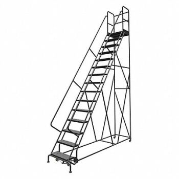TRI-ARC Rolling Ladder 15 Step Steel Perforated, 25NW91