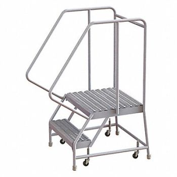 TRI-ARC Rolling Ladder 2 Step Aluminum Serrated, 25NX79