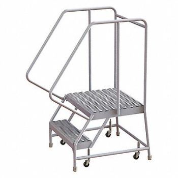 TRI-ARC Rolling Ladder 2 Step Aluminum Serrated, 25NX85