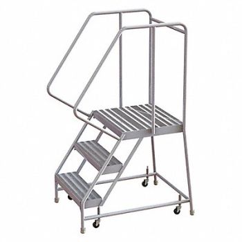 TRI-ARC Rolling Ladder 3 Step Aluminum Ribbed, 25NX88