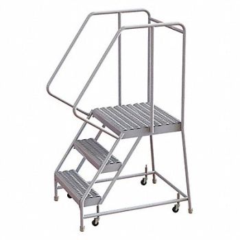 TRI-ARC Rolling Ladder 3 Step Aluminum Serrated, 25NX91