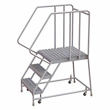 TRI-ARC Rolling Ladder 3 Step Aluminum Serrated, 25NX92