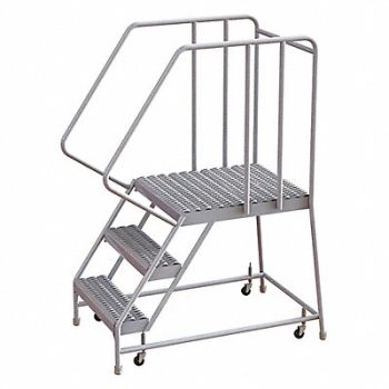 TRI-ARC Rolling Ladder 3 Step Aluminum Serrated, 25NX98