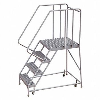 TRI-ARC Rolling Ladder 4 Step Aluminum Serrated, 25NY05