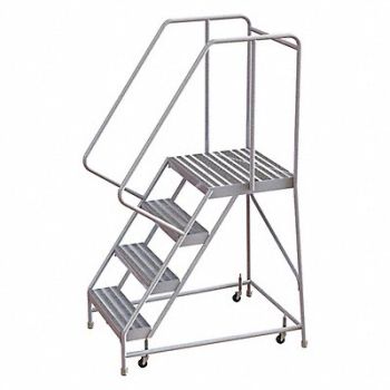 TRI-ARC Rolling Ladder 4 Step Aluminum Ribbed, 25NY07