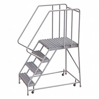 TRI-ARC Rolling Ladder 4 Step Aluminum Serrated, 25NY11