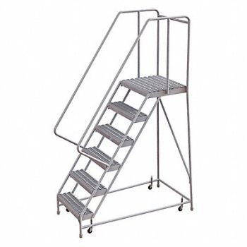 TRI-ARC Rolling Ladder 6 Step Aluminum Serrated, 25NY34