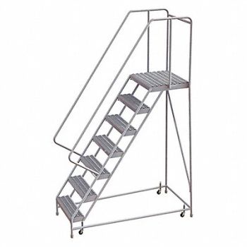 TRI-ARC Rolling Ladder 7 Step Aluminum Serrated, 25NY40