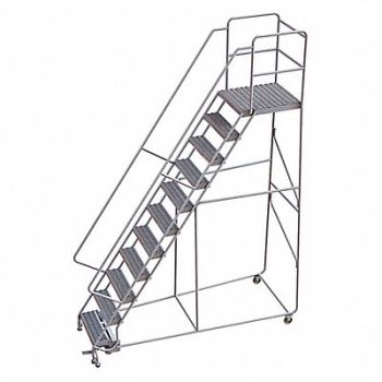 TRI-ARC Rolling Ladder 11 Step Aluminum Serrated, 25NY71