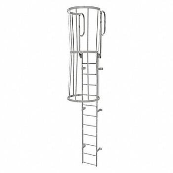 TRI-ARC Fixed Ladder w/ Safety Cage Steel 11 ft., 25NY99