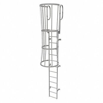 TRI-ARC Fixed Ladder w/ Safety Cage Steel 12 ft., 25NZ01