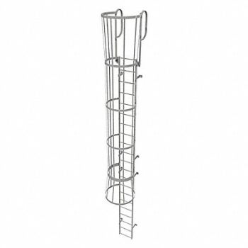 TRI-ARC Fixed Ladder w/ Safety Cage Steel 20 ft., 25NZ09