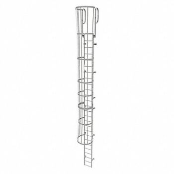 TRI-ARC Fixed Ladder w/ Safety Cage Steel 25 ft., 25NZ14