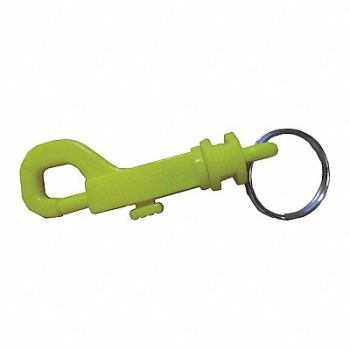 GRAINGER APPROVED Plastic Key Clip 2-5/8 In Yellow, 25PA17