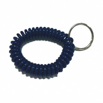 GRAINGER APPROVED Wrist Coil Key Ring Blue PK10, 25PA30