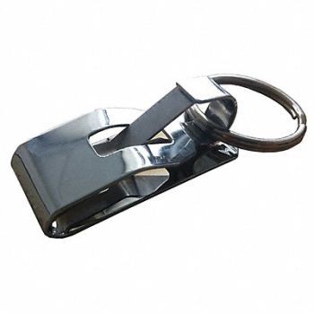 GRAINGER APPROVED Belt Key Holder Clip On Silver, 25PA32