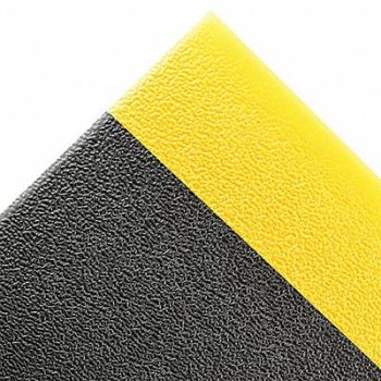 NOTRAX Antifatigue Mat Black YllwBrdr 3ft.x6ft., 25PJ47