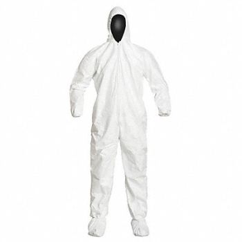 DUPONT Hooded Coveralls White XL Elastic PK25, 25RR08