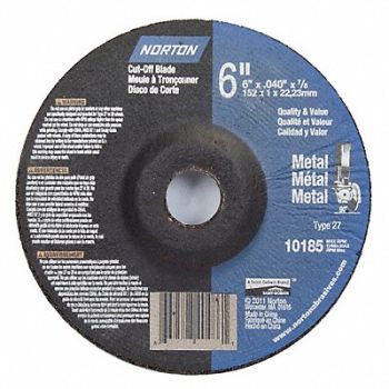 NORTON Depressed Ctr Whl T27 6x.045x7/8, 25TY52