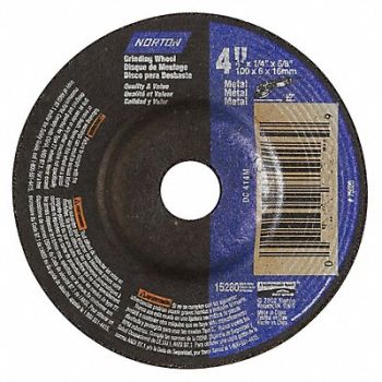 NORTON Depressed Ctr Whl T27 4x1/4x5/8, 25TY55