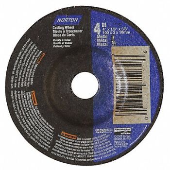 NORTON Depressed Ctr Whl T27 4x1/8x5/8, 25TY57
