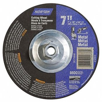 NORTON Depressed Ctr Whl T27 7x1/8x5/8-11, 25TY74