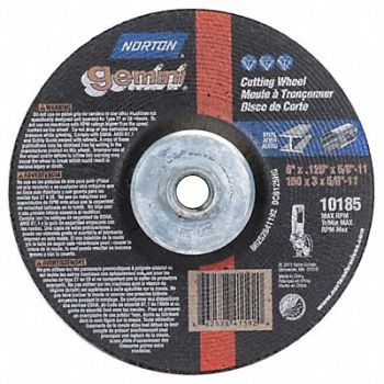 NORTON Depressed Center Wheel 10185 RPM, 25TZ52