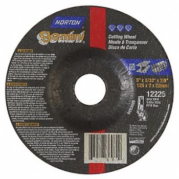 NORTON Depressed Ctr Whl T27 5x3/32x7/8, 25TZ82