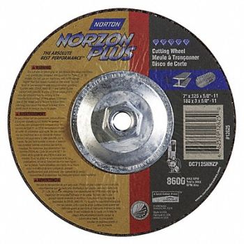 NORTON Depressed Ctr. Wheel T27 7in 5/8in-11, 25TZ90