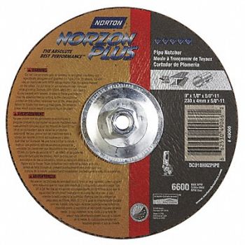 NORTON Depressed Ctr. Wheel T27 9in 5/8in-11, 25UA04