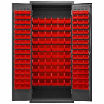 DURHAM MFG K4902 Bin Cabinet 84 x36 x18 Gray 156RedBns, 36EZ83