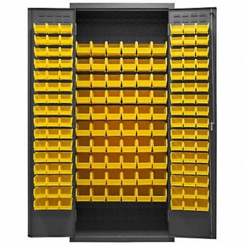 DURHAM MFG K4902 Bin Cabinet 84 x36 x18 Gray 156YlwBns, 36EZ85