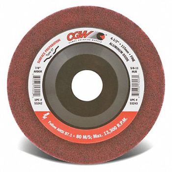 CGW ABRASIVES Depressed Ctr Whl 4.5x5/8-11 AO MRN T27, 267K73