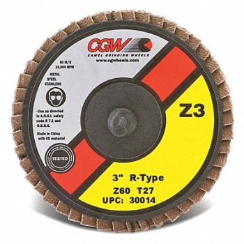 CGW ABRASIVES Flap Disc 3 T27 C/Z Reg Roll On 120G, 267T16