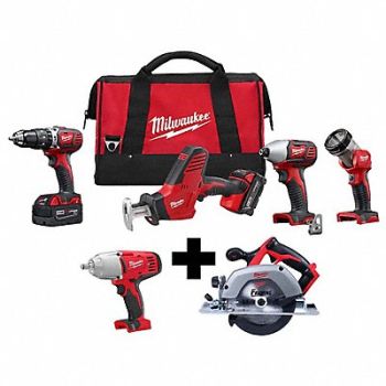 MILWAUKEE M18 4-Tool Kit w HTIW Circular Saw, 385XJ3