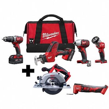 MILWAUKEE M18 4Tool Kit M18 Circ Saw M18 MultiTool, 388TG0