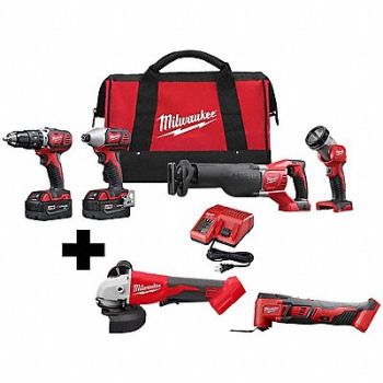 MILWAUKEE M18 4-Tool Kit M18 Grinder M18 MultiTool, 388TH6