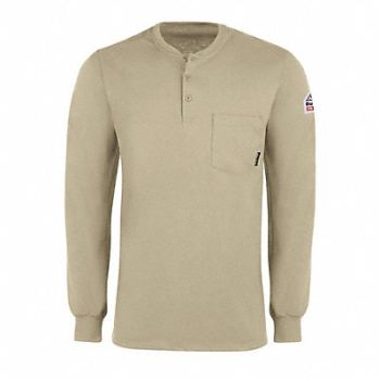 VF IMAGEWEAR Ls Fr Interlock Henley Khaki 6.25 Oz, 26CA03